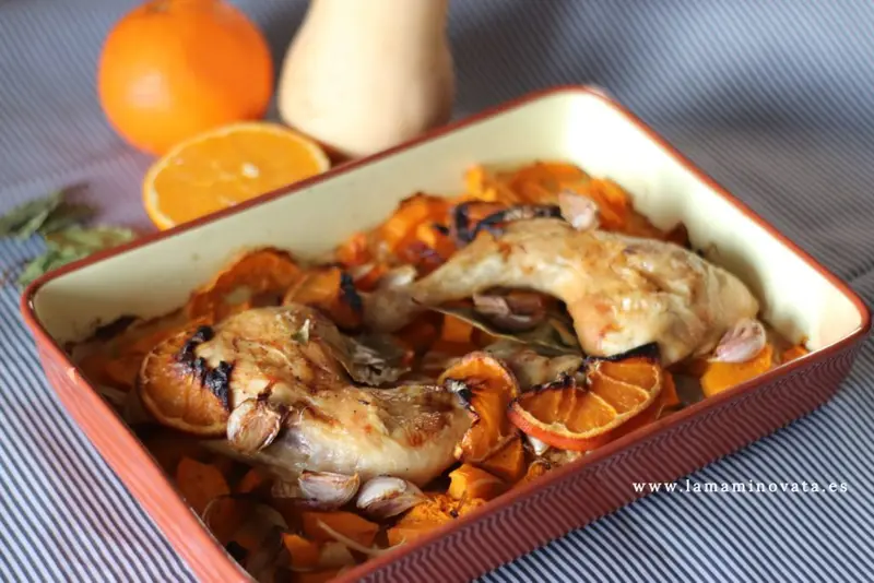 Pollo con calabaza,