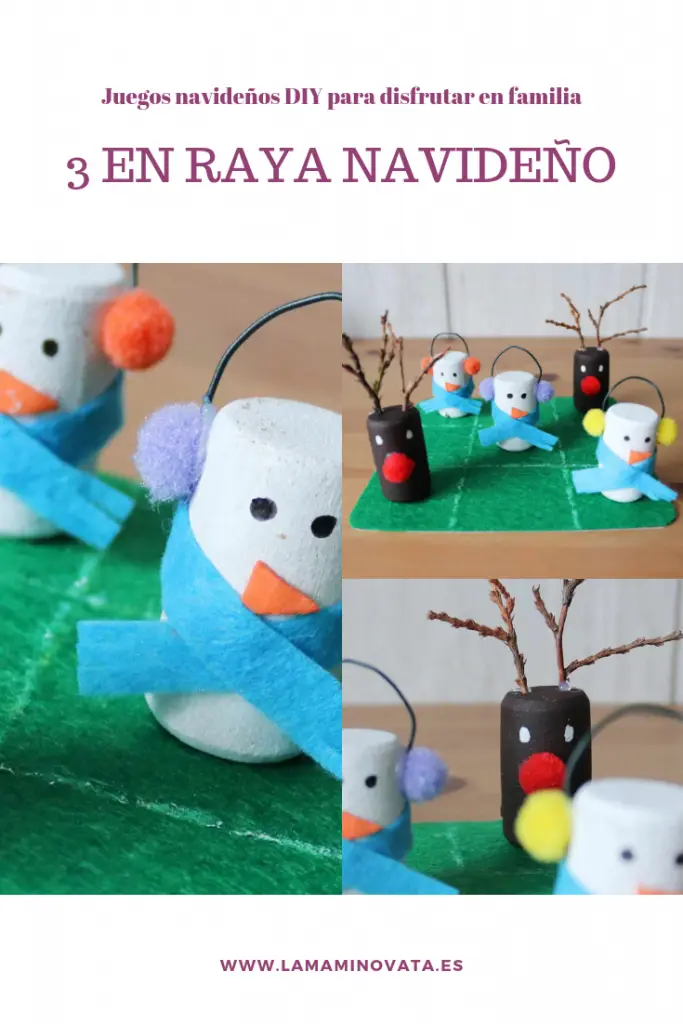 Juegos navideños DIY 3 en raya navideño