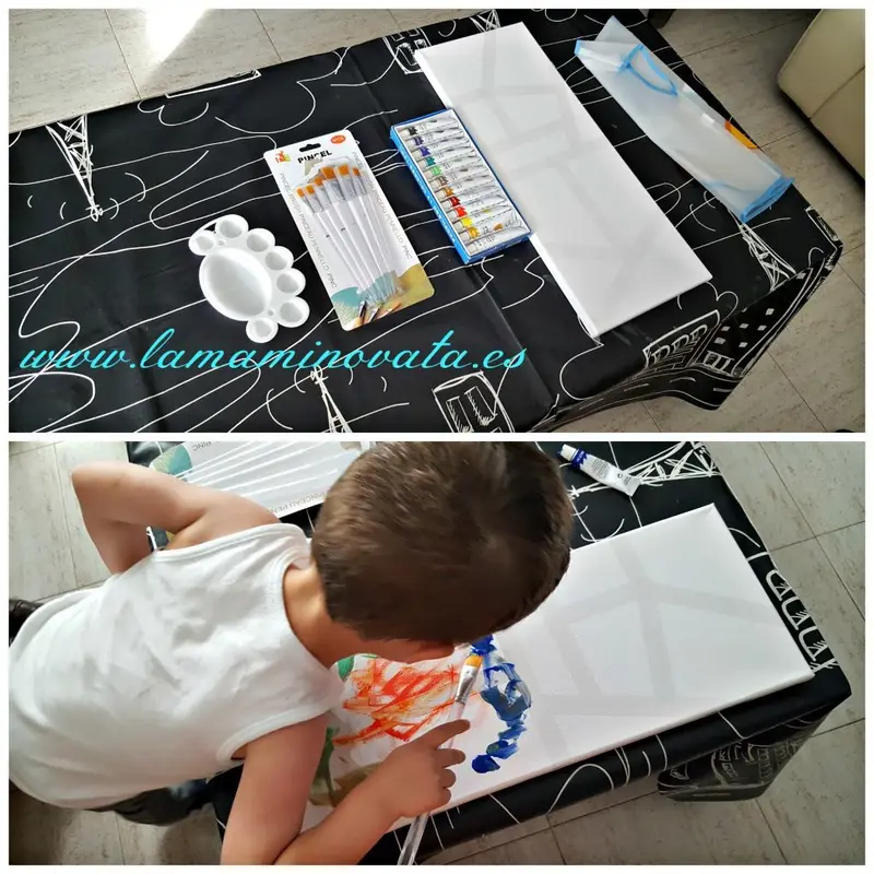 Manualidad infantil cuadros pintados