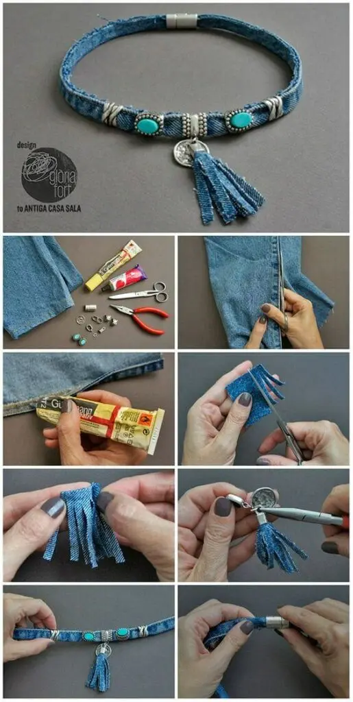 5 ideas de joyería DIY con vaqueros reciclados