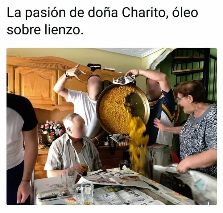 Arroz con bogavante a la Moreno paella al suelo