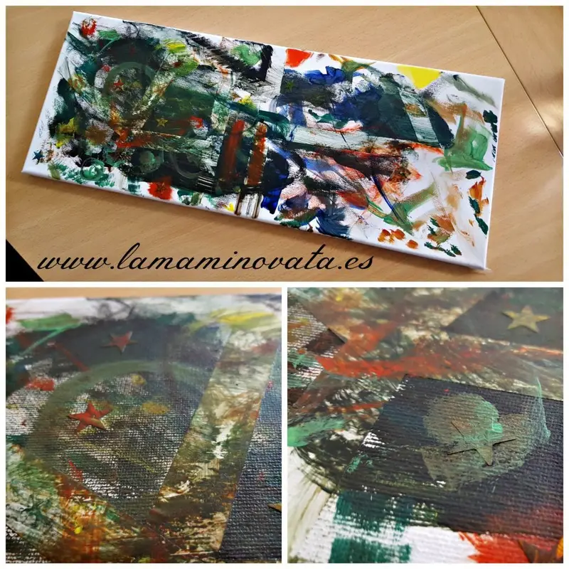 Manualidad infantil cuadros pintados
