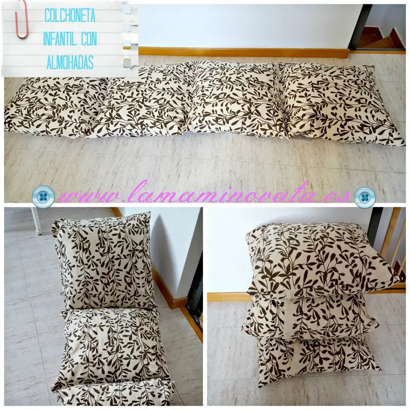 Colchoneta infantil con almohadas